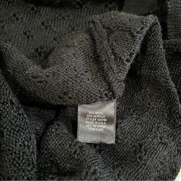 NEW Arden B. Wool Open Weave Knit Patterned Bow Tie Boatneck Fitted Sweater NWT - Picture 11 of 12